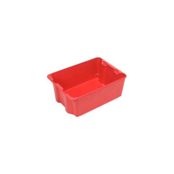 Mfg Tray Stack & Nest Storage Tote, 24-1/4 in L x 14-3/4 in W x 8 in H, Red, Fiberglass, 5 PK 7806085280 - main